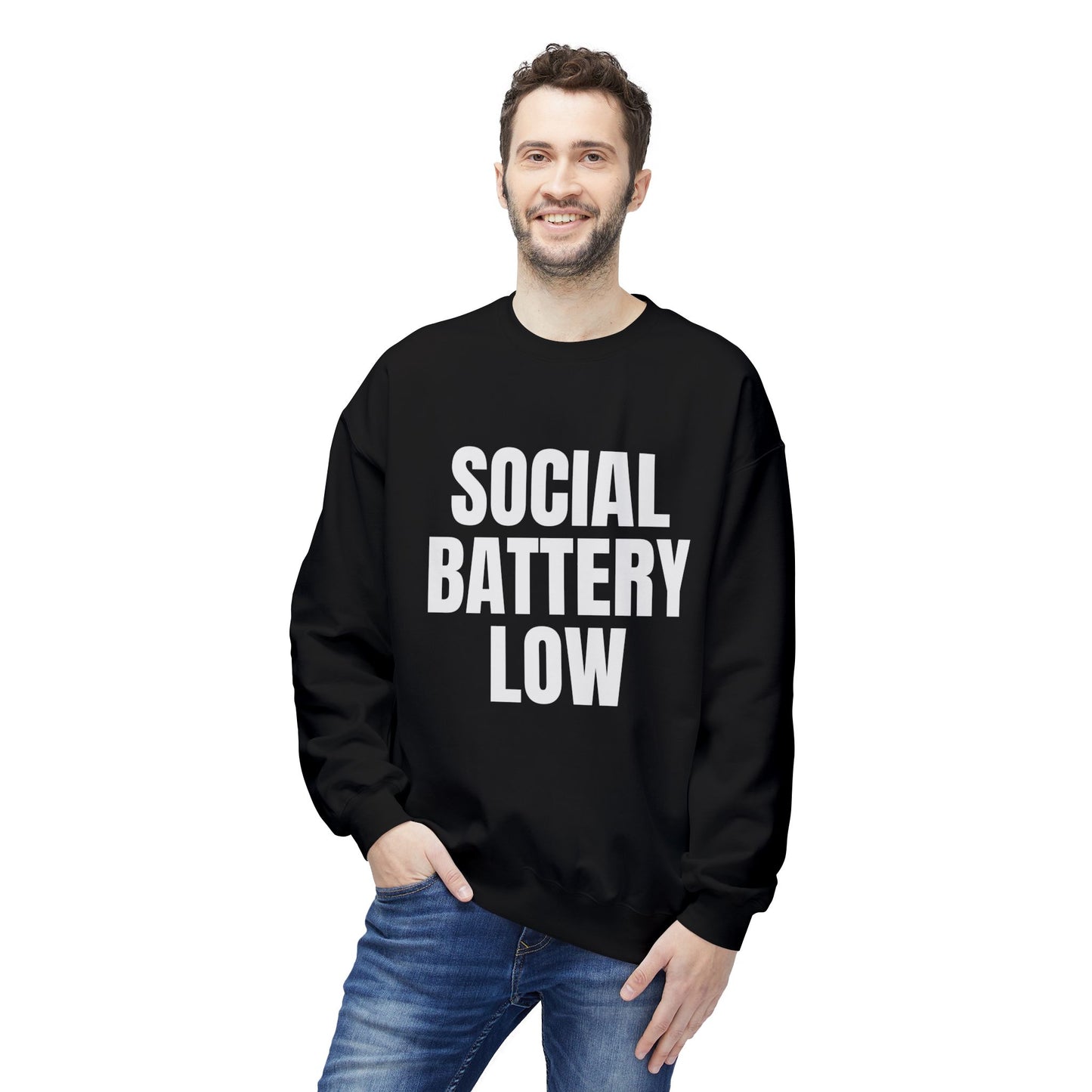 Social Battery Low Crewneck Sweatshirt