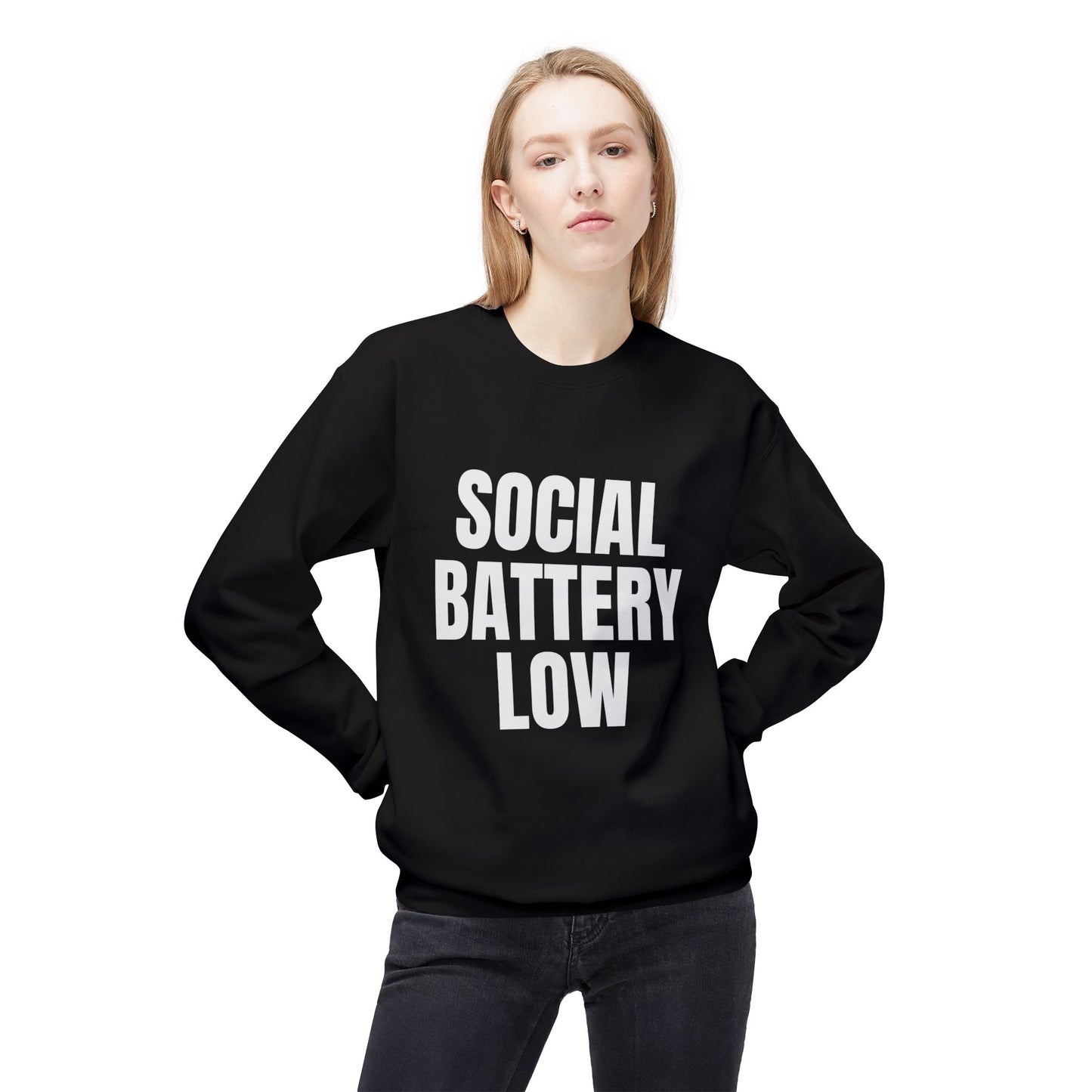 Social Battery Low Crewneck Sweatshirt