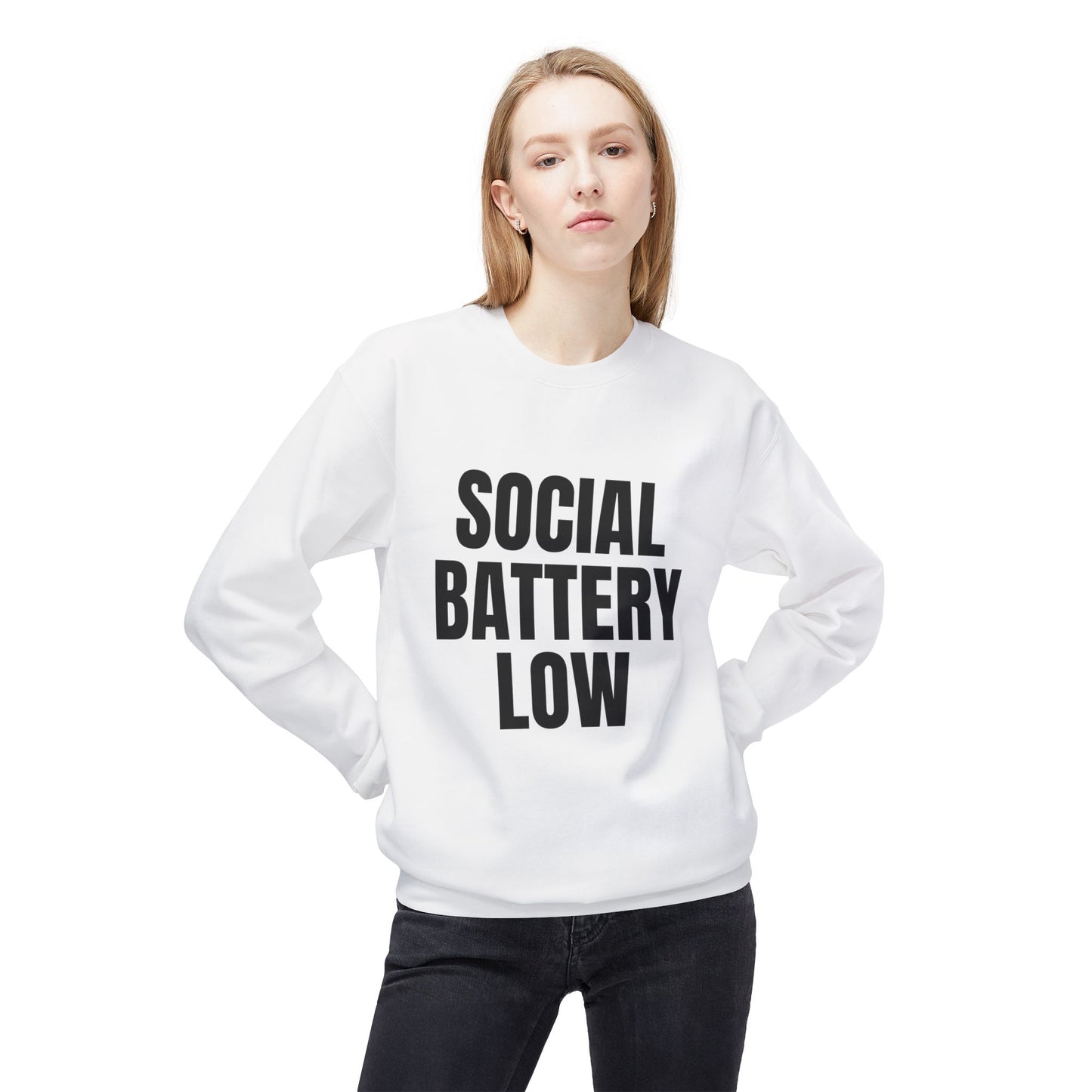 Social Battery Low Crewneck Sweatshirt