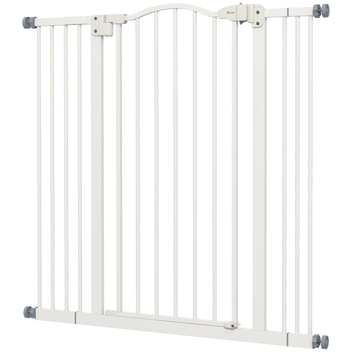 Metal Pet Safety Gate Dog Gate Folding Fence, White-0