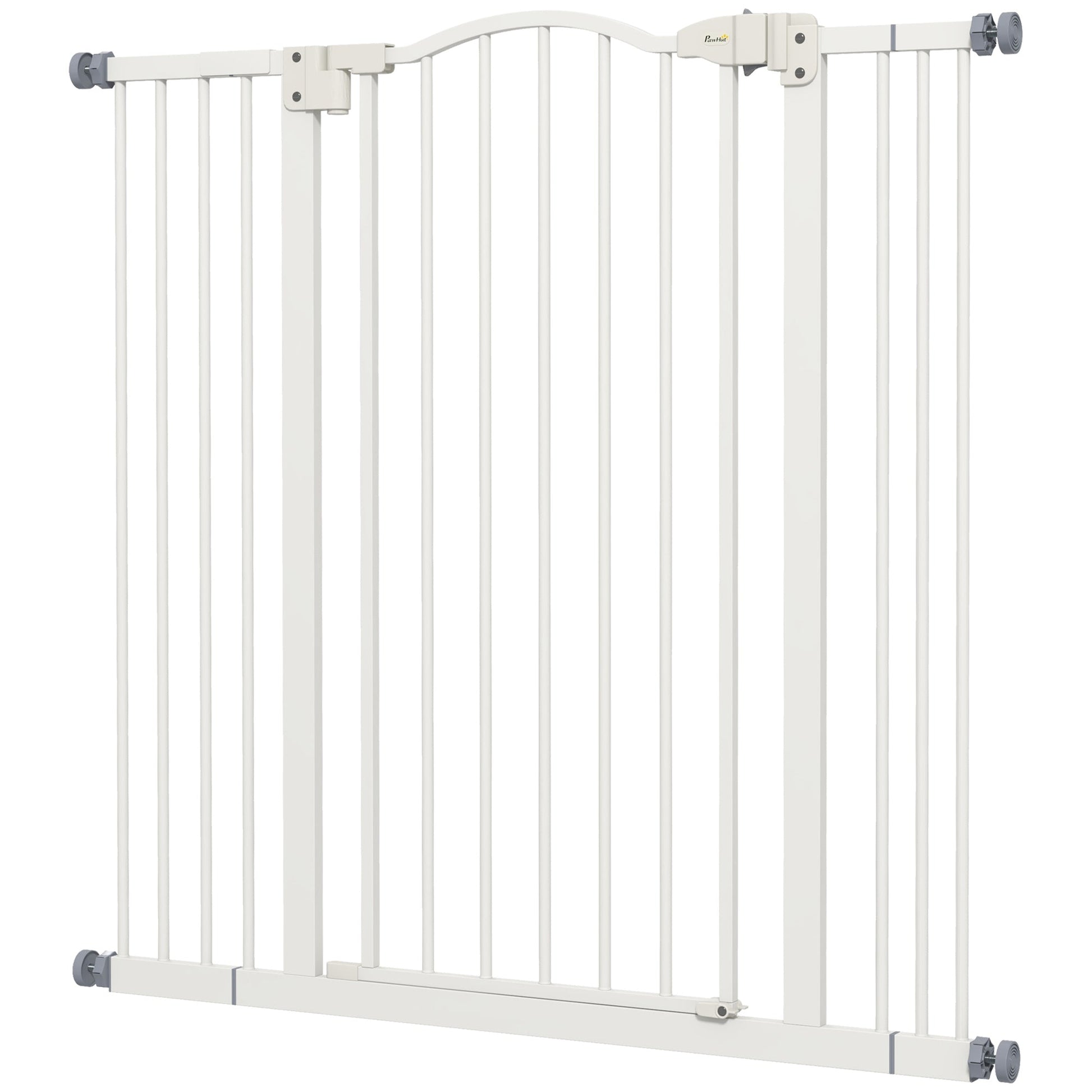 Metal Pet Safety Gate Dog Gate Folding Fence, White-0