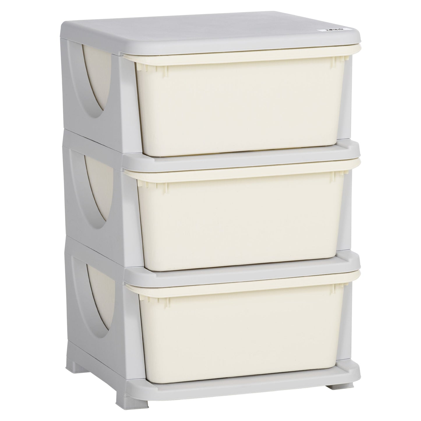 Kids Storage Units with Drawers 3 Tier Chest Vertical Dresser Tower Toy Organiser for Nursery Playroom Kindergarten White-0