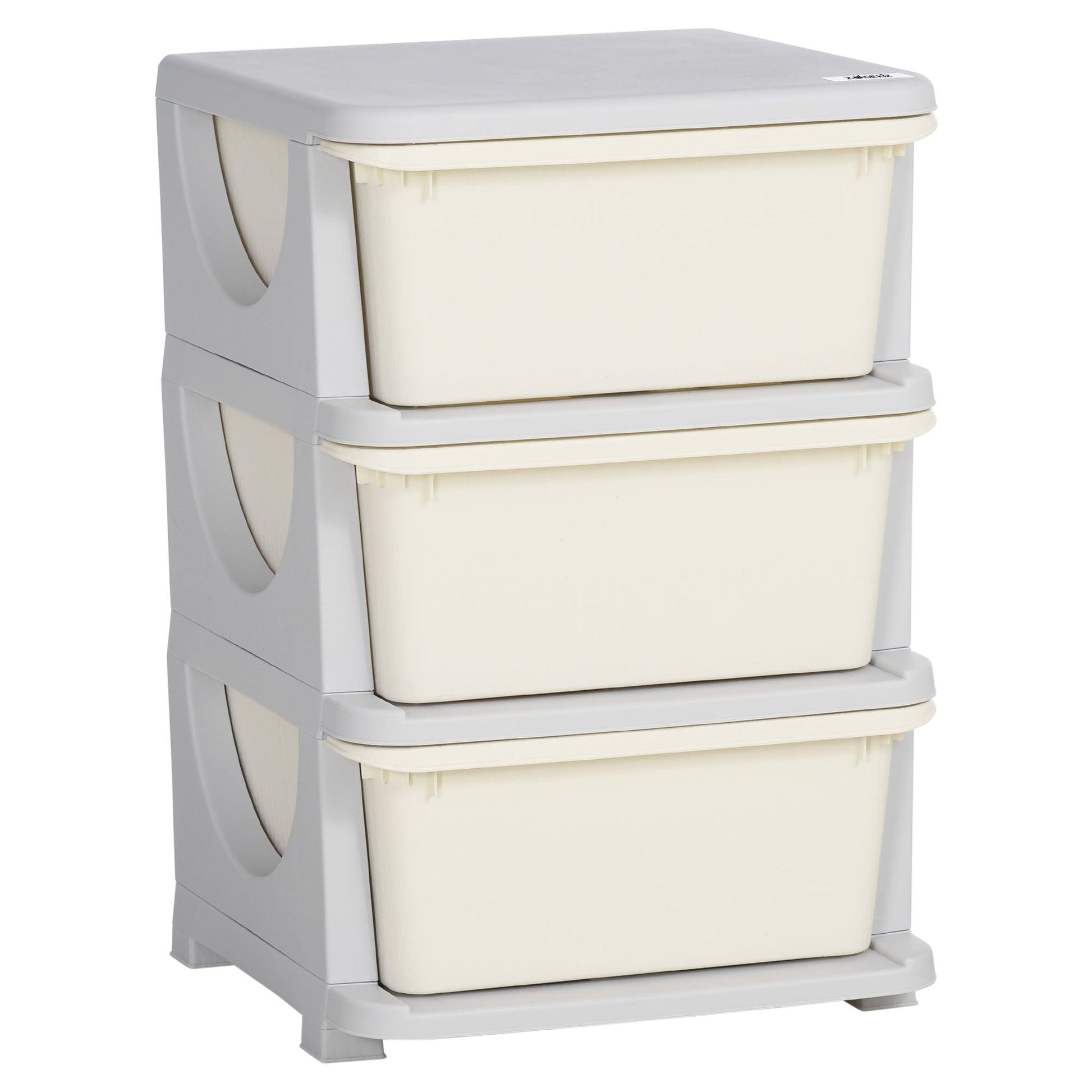 Kids Storage Units with Drawers 3 Tier Chest Vertical Dresser Tower Toy Organiser for Nursery Playroom Kindergarten White-0