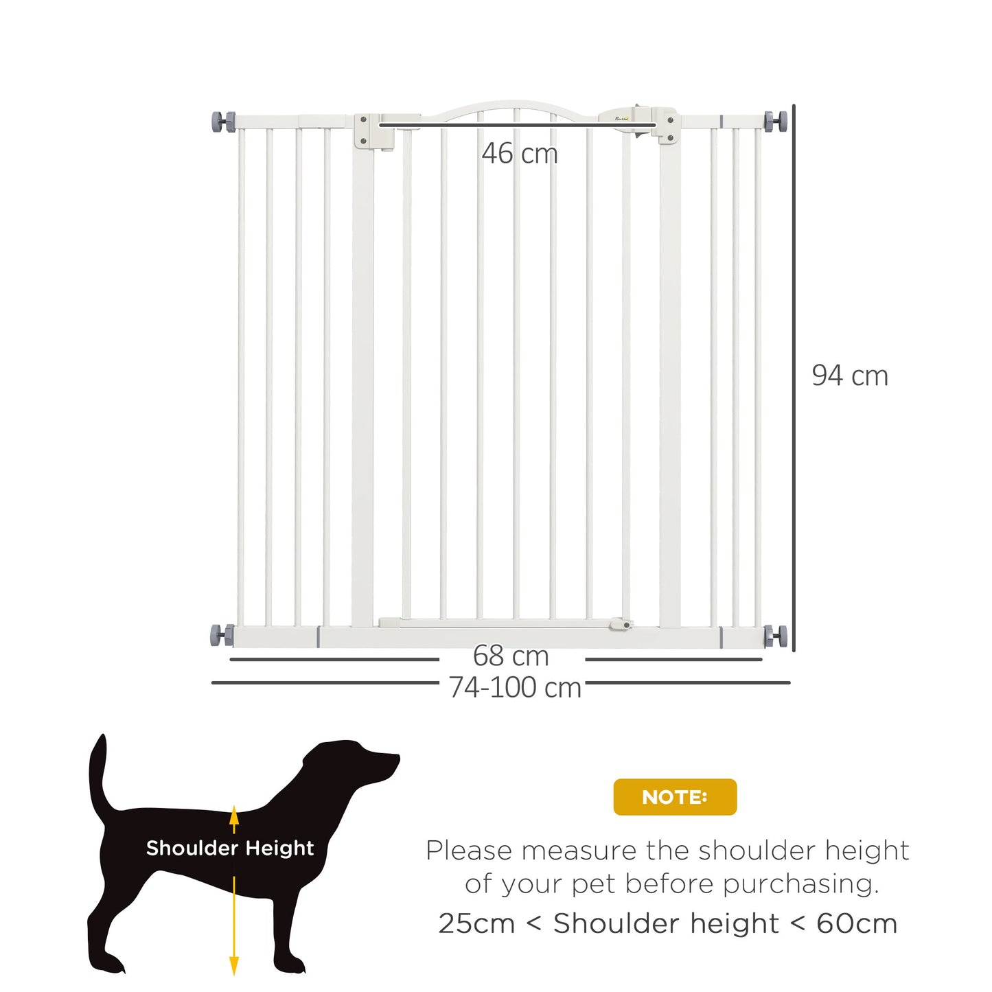 Metal Pet Safety Gate Dog Gate Folding Fence, White-2